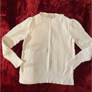 NWOT Ann Taylor Loft Cable Knit Sweater Crew Neck Size M Petite